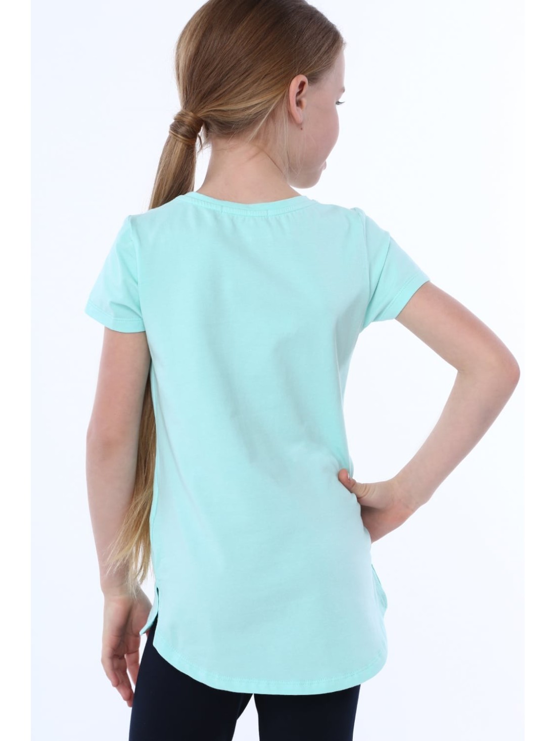 Mädchen-T-Shirt mit Schuhabdruck, Mint NDZ8254 – Online-Shop – Boutique